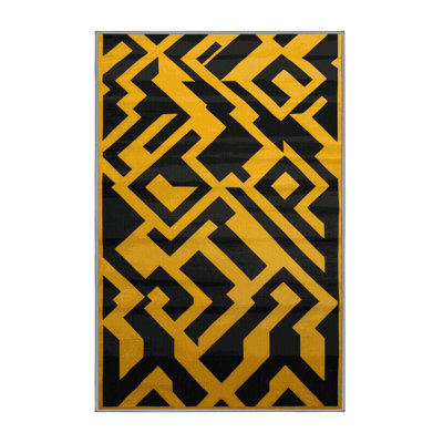 Machine Washable Trellis Brown Area Rug