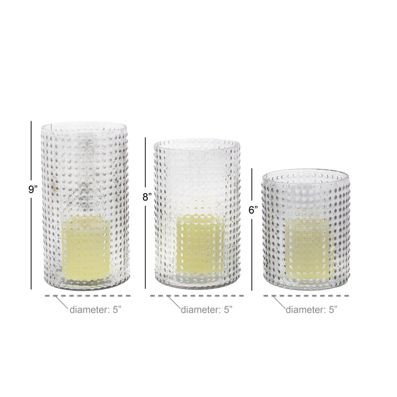 Ensemble de votive en verre 3 pièces