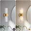 Applique murale de salle de bain moderne en marbre blanc albâtre 14 po Aleinah-951632879