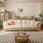 Simple Cream Style Solid Wood Sofa