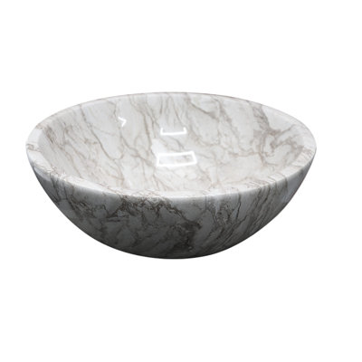 Lavabo vasque de salle de bain rond en pierre naturelle Golden Wheat