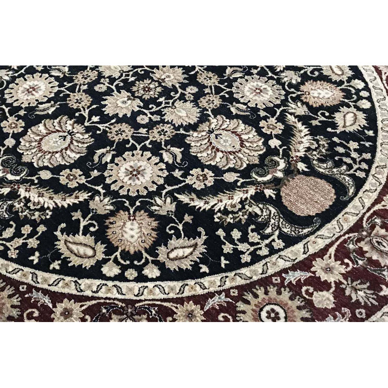 Tapis noir et rouge de haute qualité noué à la main