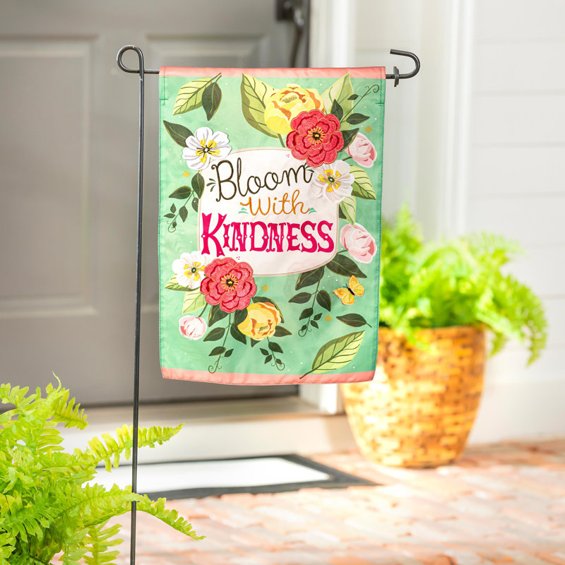 Drapeau de jardin «Bloom with Kindness»