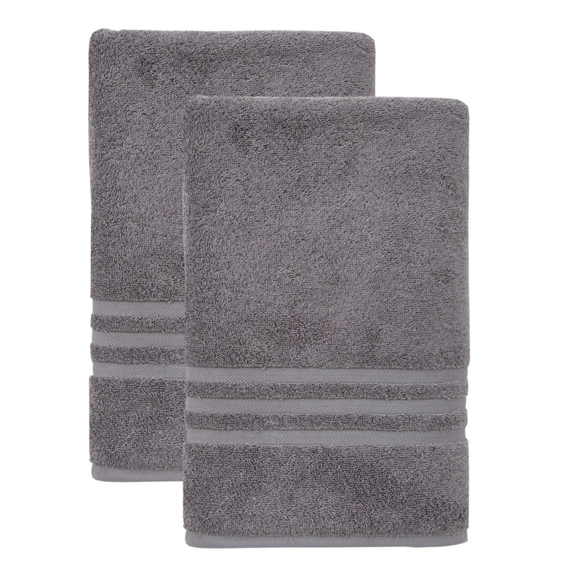 Caughfield Terrycloth Bath Towels, Dark Gray