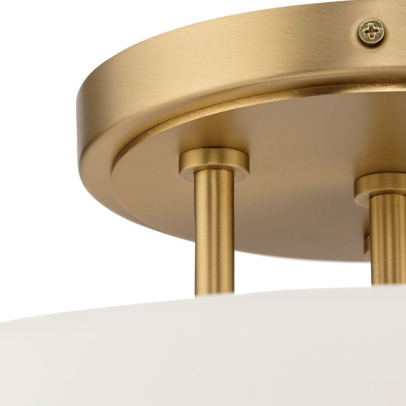 Plafonnier semi-encastré trois lumières de luxe moderne, Bronze brossé