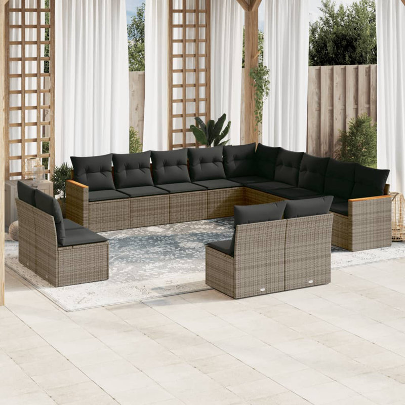 Ensemble de canapé de jardin Vidaxl, foncé