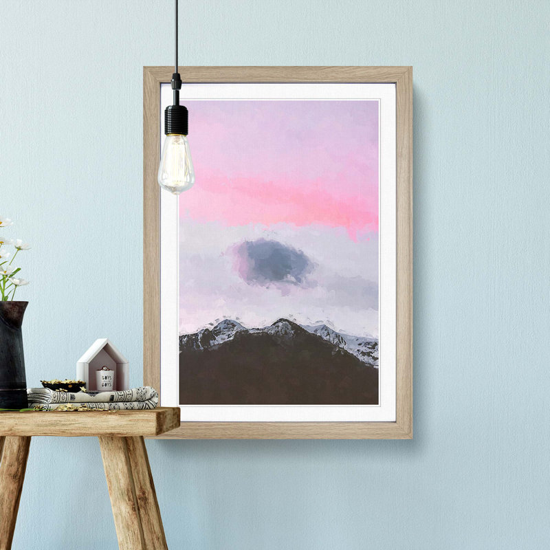 Cloud Above the Mountain in Abstract - Picture Frame Graphic Art Print, 36cm H x 27cm W x 2cm D, Oak Framed