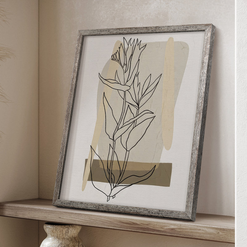 «Modern Botanical II», reproduction encadrée - bois massif, H 11 po x l 9 po