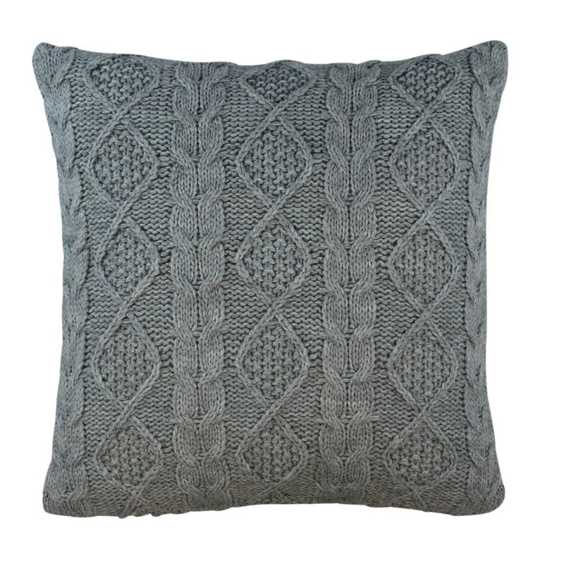 Coussin décoratif décoratif, Gris foncé, Plumes