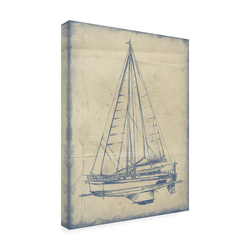 «Yacht Blueprint I» par Ethan Harper, H 19 po x l 14 po x P 2 po