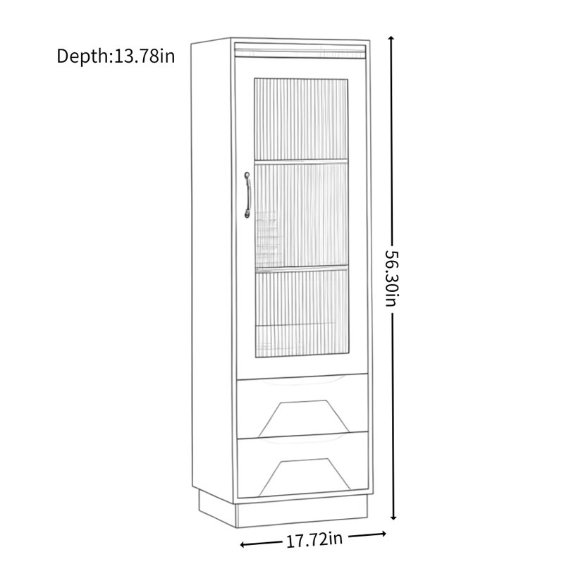 Modern and Simple Rose Red Display Cabinet