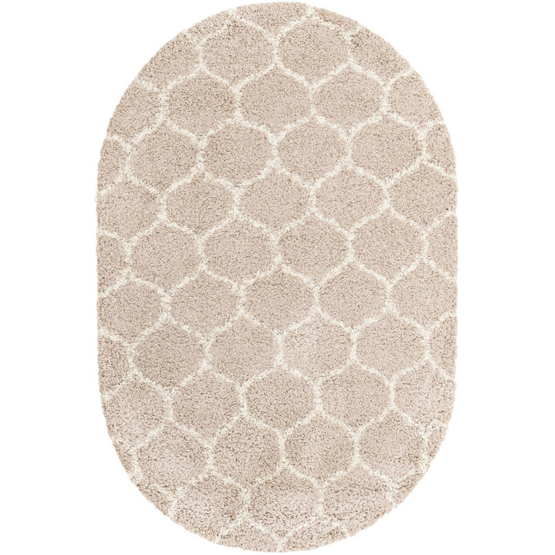 Geometric Indoor Rug, Oval 5'3" x 8'