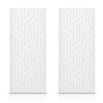 Hollow Paneled Painted without Installation Hardware Kit Sliding Closet Doors