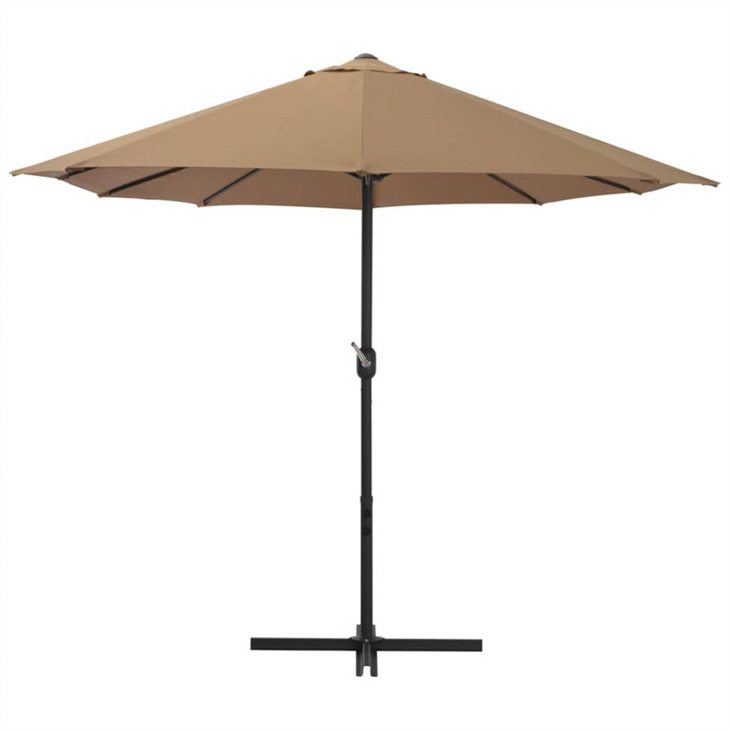 Brentley 270 cm W X 460 cm D Market Parasol with Crank Lift, Aluminium, Taupe