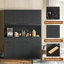 Garde-manger de 71 po de hauteur avec prise de courant, comptoir ouvert creux, armoire de rangement moderne multifonctionnelle pour salle à manger, entrée et salon, noir