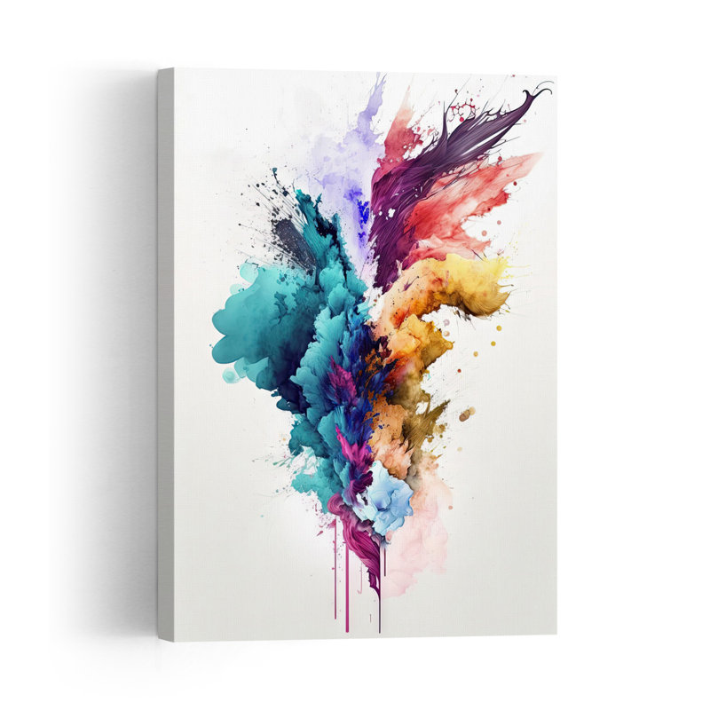 Vibrant Color Burst Abstract Colorful Energetic Wall Art Print by Mauro - Wrapped Canvas Print, 152.4cm H x 101.6cm W