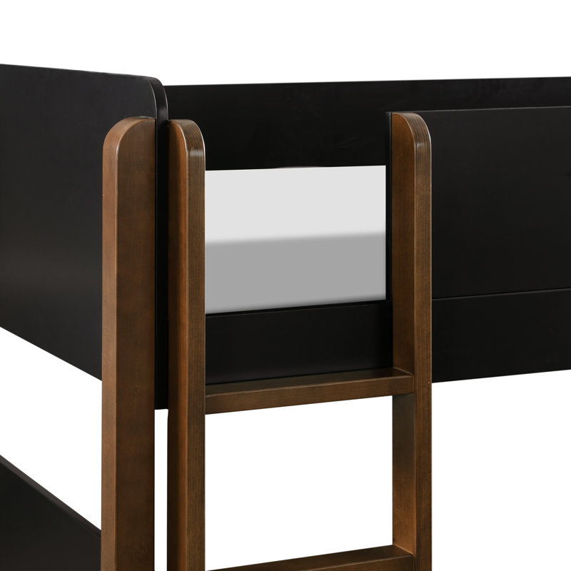 TipToe Twin Bunk Bed, Black/Natural Walnut
