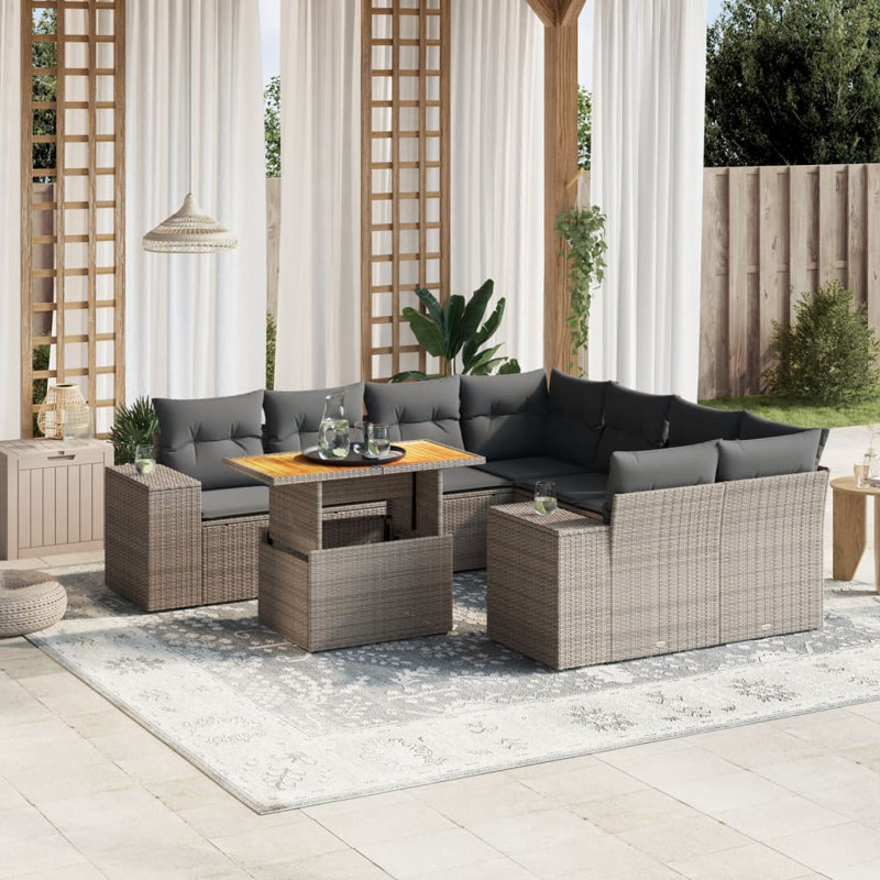 Vidaxl Garden Sofa Set Grey