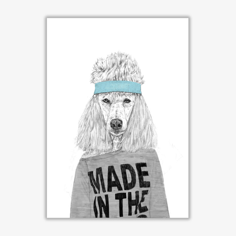 80'S Bitch Dog Animal by Mercedes Lopes Charro - Print, 59.4 cm H x 42 cm W x 1 cm D, No Frame