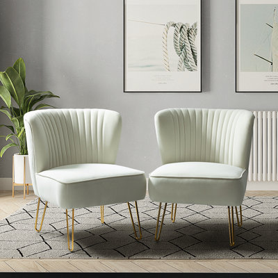 Chaise d'appoint en velours Leona