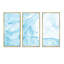 Art liquide en bleu clair et turquoise I - ensemble d'art moderne sur toile encadrée moderne de 3-1105144206-1105144200
