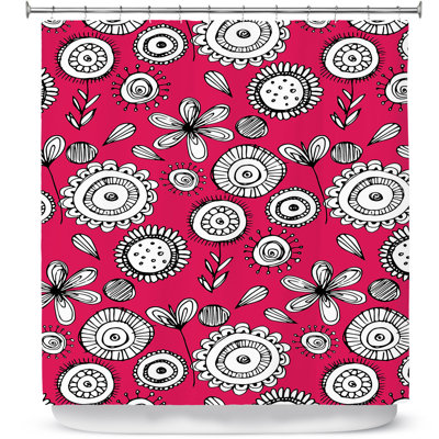 Rideau de douche simple floral doodle 1 Luby