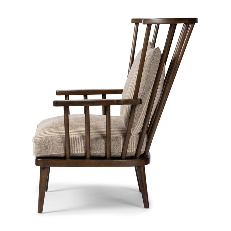 Allie Upholstered Armchair, 100% Flax/Linen; Manchester Flint
