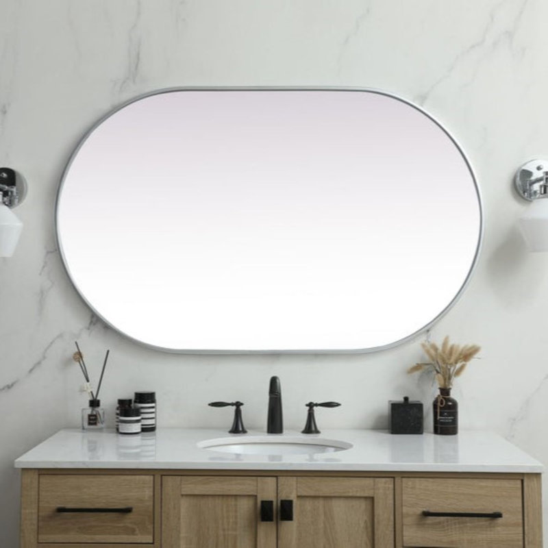 Miroir mural Elington, Argent, H 48 po x l 30 po