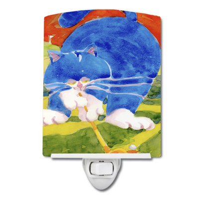 Big the Cat Golfer Ceramic Night Light