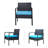 Adaleine 2-Person Patio Bistro Rattan Chair & Table Set with Cushions-1447022668