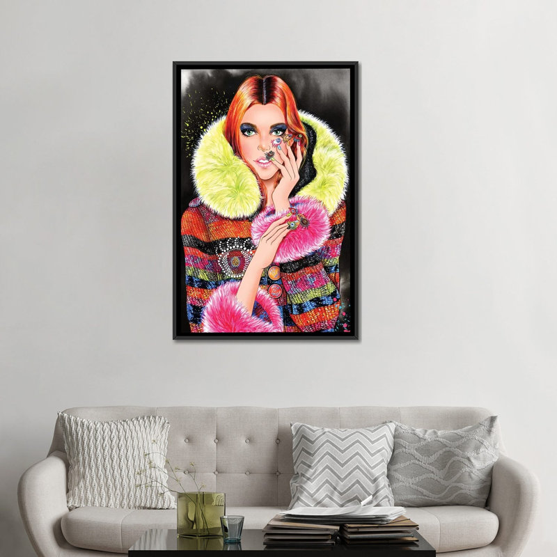 «I See You», impression sur toile, H 26 po x l 18 po x P 1,5 po, Toile encadrée noire, Pas de tapis
