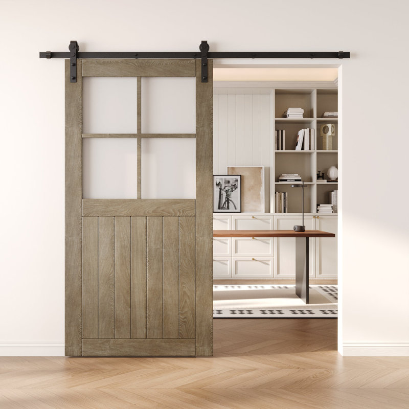Porte de grange coulissante en bois massif non assemblé 48 x 80, 48 po x 80 po