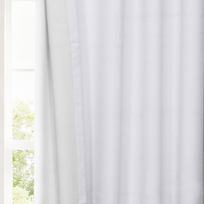 Solid Performance Linen Thermal Blackout Curtains  for Bedroom & Living Room Curtains Single Panel Grommet / Eyelet, White