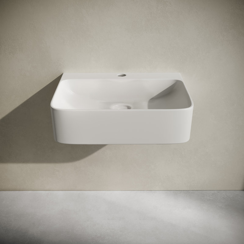 Lavabo mural rectangulaire blanc brillant 17 po St. Tropez