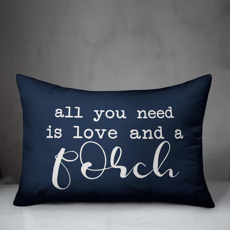  Outdoor Rectangle Pillow Cover & Insert, Navy