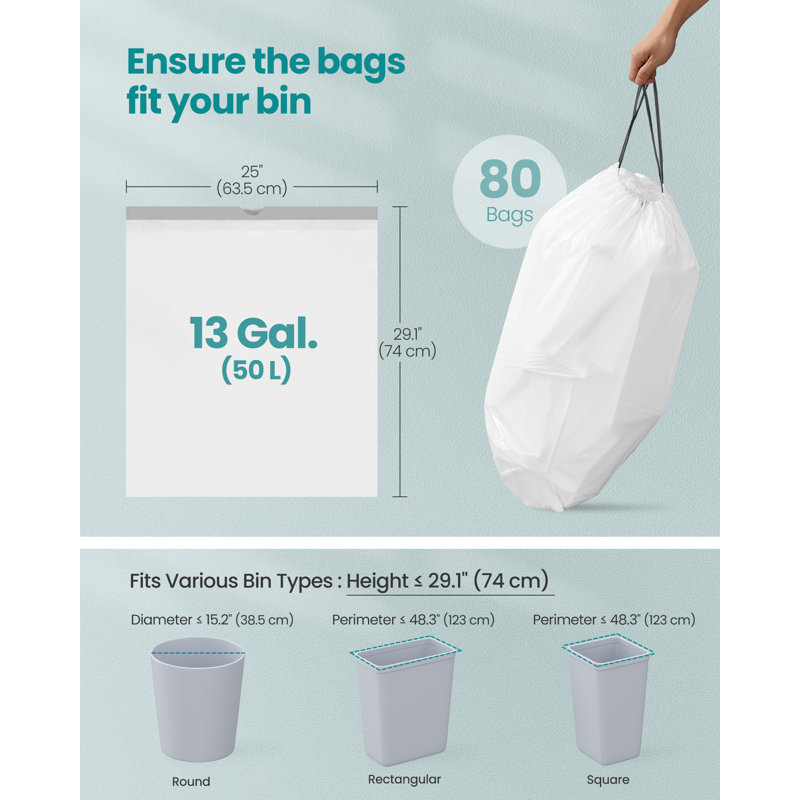 10L Trash Bags - 80 Count