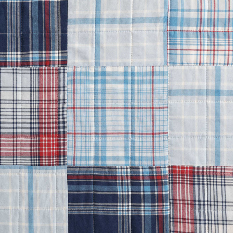 Nautica Stony Point Blue Cotton Reversible Quilt, Twin Quilt