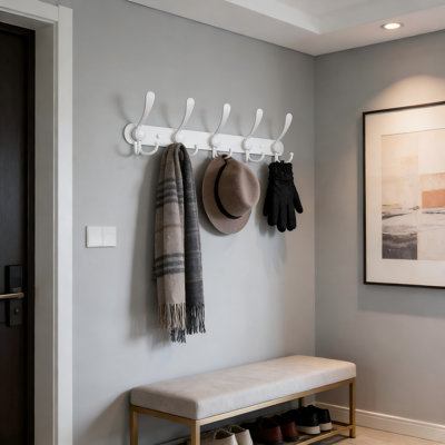 Wall-Mounted Coat Rack (2-Piece Set) - High-Strength Heavy-Duty Hooks For Hat, Towel, Robe, Jacket And Clothes - Multi-Scene Hanger For Bathroom And Entryway