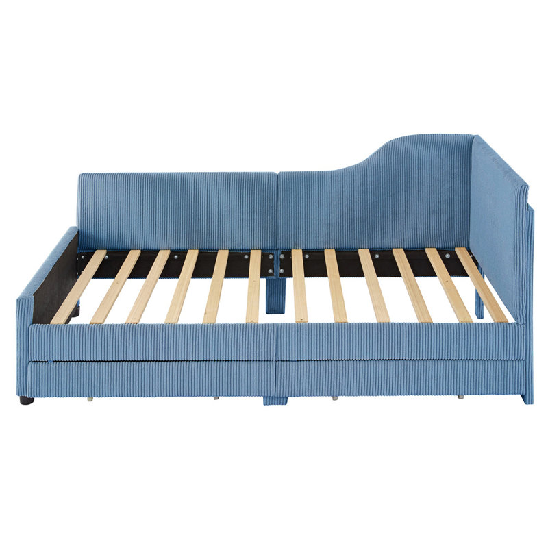 Twin Size Upholstered Daybed, Blue