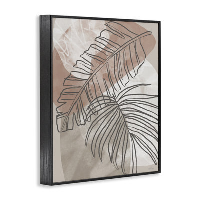 Tropical Earth Tone Leaves Framed Giclee, design by Cat Thurman Designs