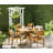Renaud 4 - Person Wood Patio Dining Set with Round Table