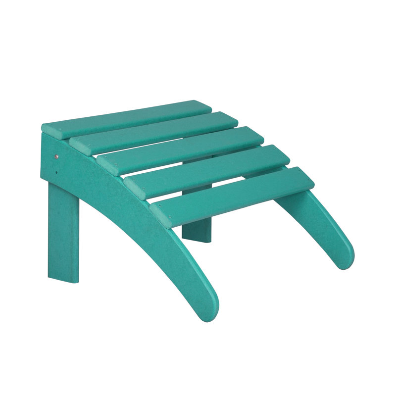 Shawnna Outdoor Ottoman, Turquoise