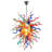 Multicolor Hand-Blown Glass Chandelier, Modern Semi-Flush Mount