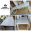 Blanc + brun fritté rectangulaire pierre + bureau en bois massif-2079692847-2079692850