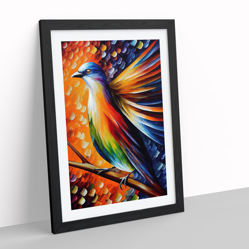 Beauty Of A Bird No.3 - Print, 66cm H x 48cm W x 2cm D, Black Framed, White