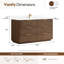 Meuble-lavabo simple 60 po en noyer clair Zanica-129171918