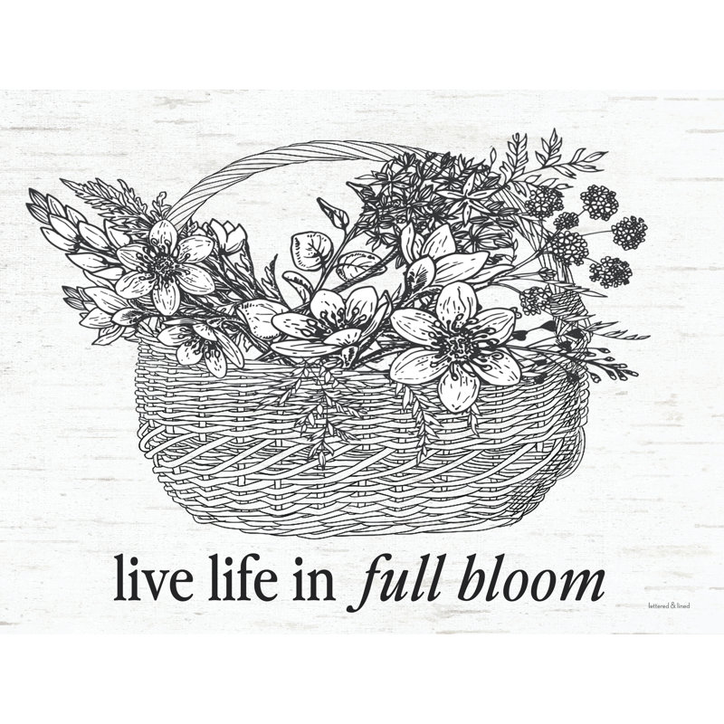Panier de fleurs pleine fleur avec lettres et doublure, Cadre flottant érable, H 18 po x l 24 po