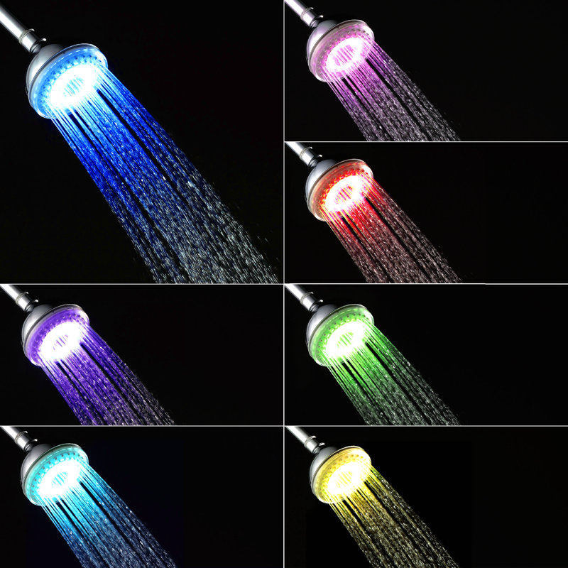 Pomme de douche 7 couleurs DEL 1,7 GPM