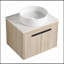 Meuble-lavabo flottant de 23,6 po avec lavabo en céramique et armoire d'appoint