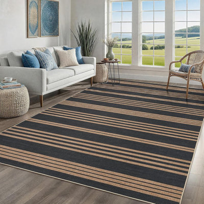 Tapis de couloir en jute 2 x 6 - lavable, antidérapant, tapis tissé pour la cuisine, le vestibule, la salle de bain et la salle de lavage (brun)